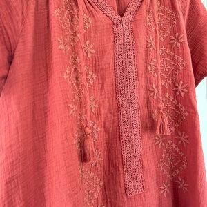 Lucky Brand Raglan Sleeve Trapeze Dress in Bruschetta